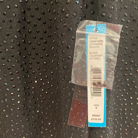 Alice and Olivia Bettie Rinestone Top Women’s Size Small Black - Picture 4 of 5